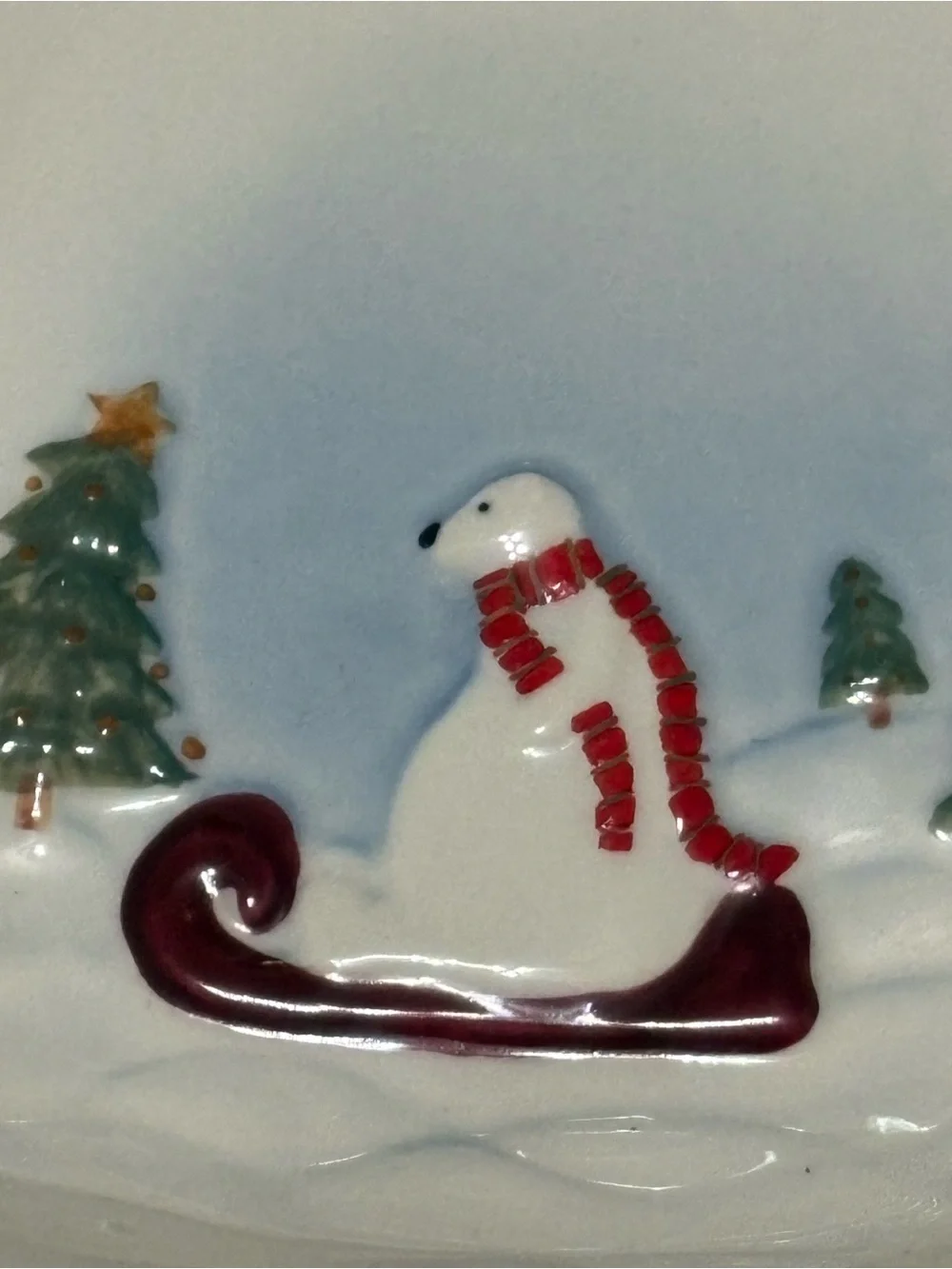 Ceramic Snowman Chip, Dip, Candy and Nut Serving Tray Holiday Decor Christmas